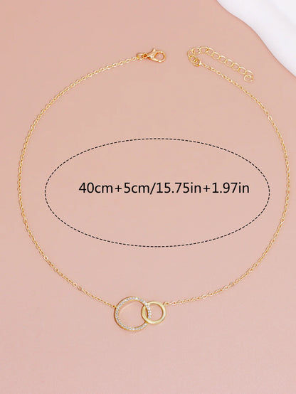 Minimalist Double Circle Necklace