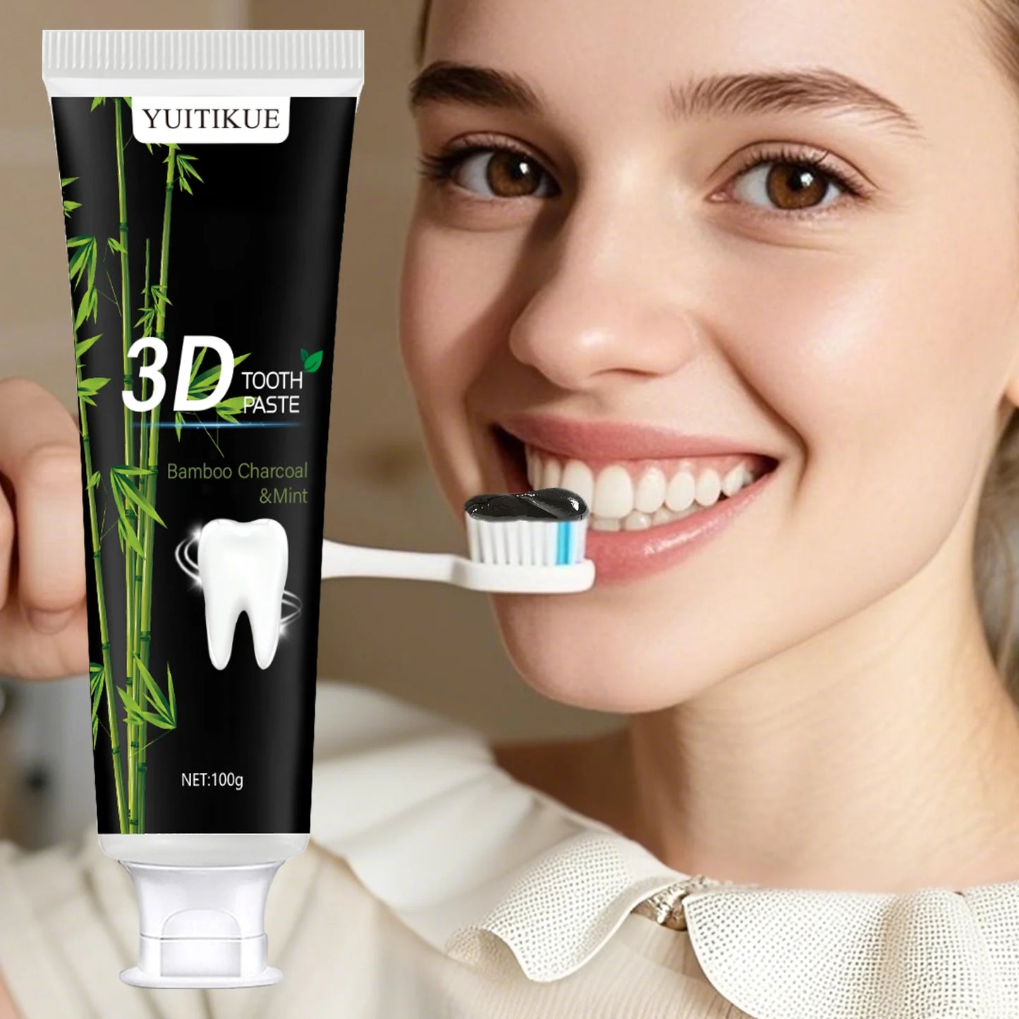 Charcoal Toothpaste 100g - Natural Whitening Deep Cleansing